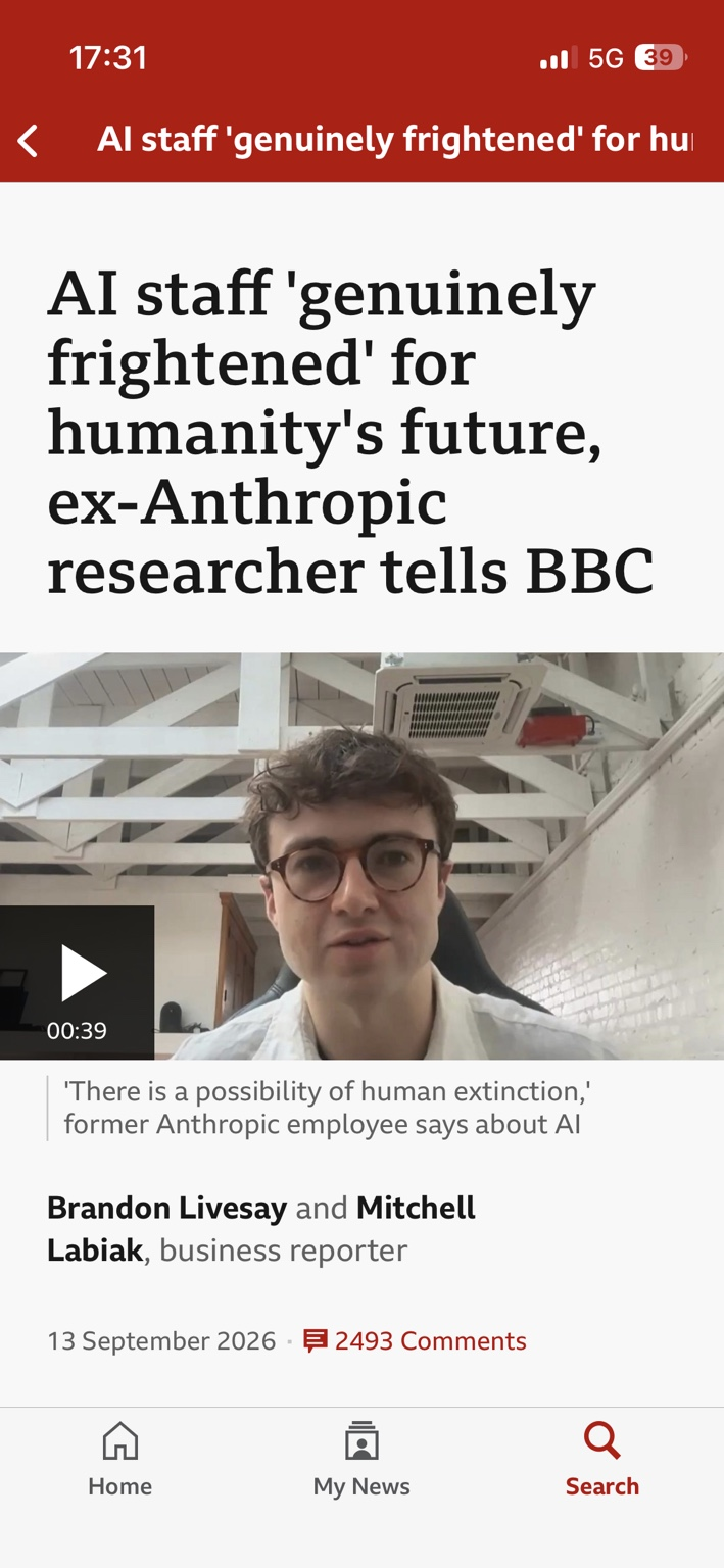 AI headline concerning frightening AI behaviour